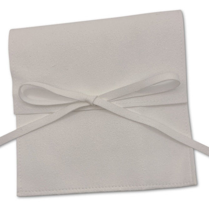 Microfiber Upsherin Pouch with vintage die cut scissors tag, in sage green, More colors available.