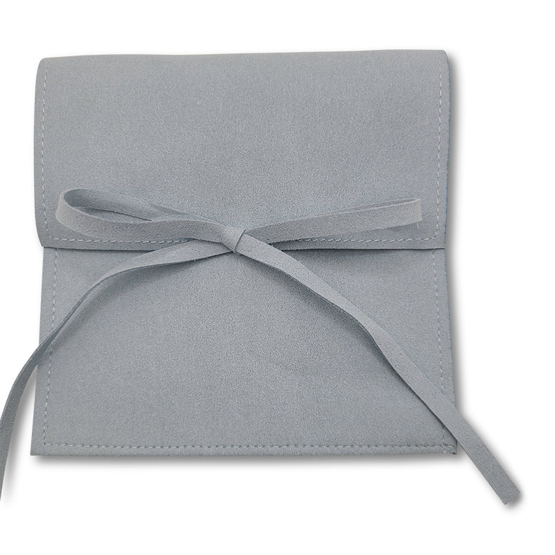 Microfiber Baby Pouch with teddy bear tag, in light blue, More colors available.