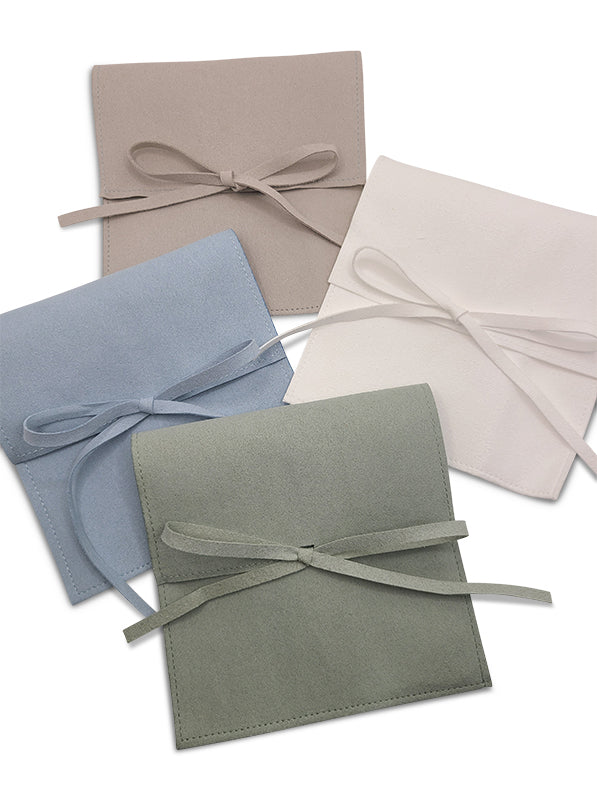 Microfiber Baby Pouch with teddy bear tag, in light blue, More colors available.