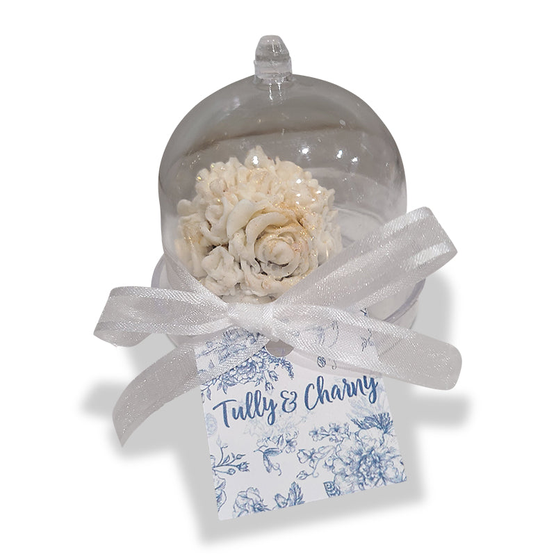 French Toile Acrylic Cake Stand with Rose Ball Chocolate