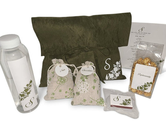 Green Suede Floral Welcome Bag (Additional Colors Available Upon Request)