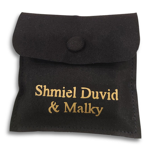Elegant Personalized Black Suede Pouch, Available in White Black & Cream