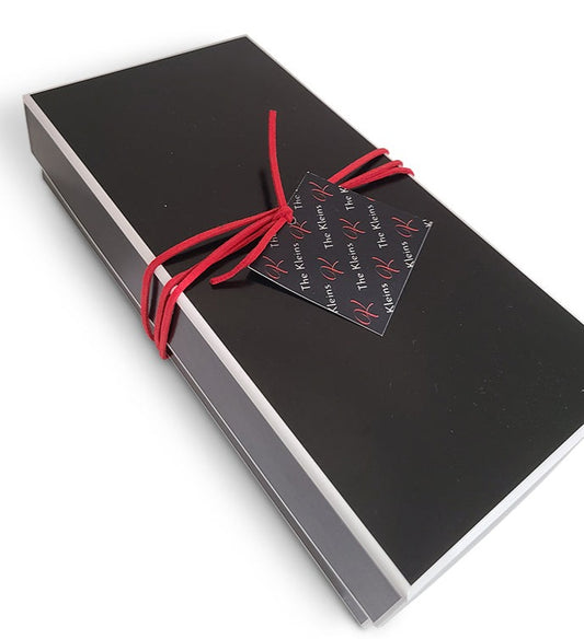 Black Two Tone Gift Box 9 x 4 1/2 x2, Free personalized tag included. (Cord is optional)