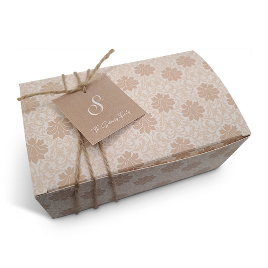Floral Kraft Mishloach Manos Gift Box with Free Personalized Tag