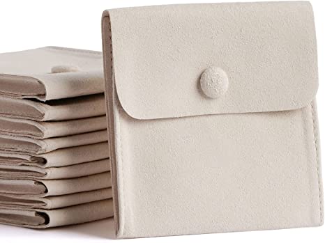 Elegant Personalized Black Suede Pouch, Available in White Black & Cream