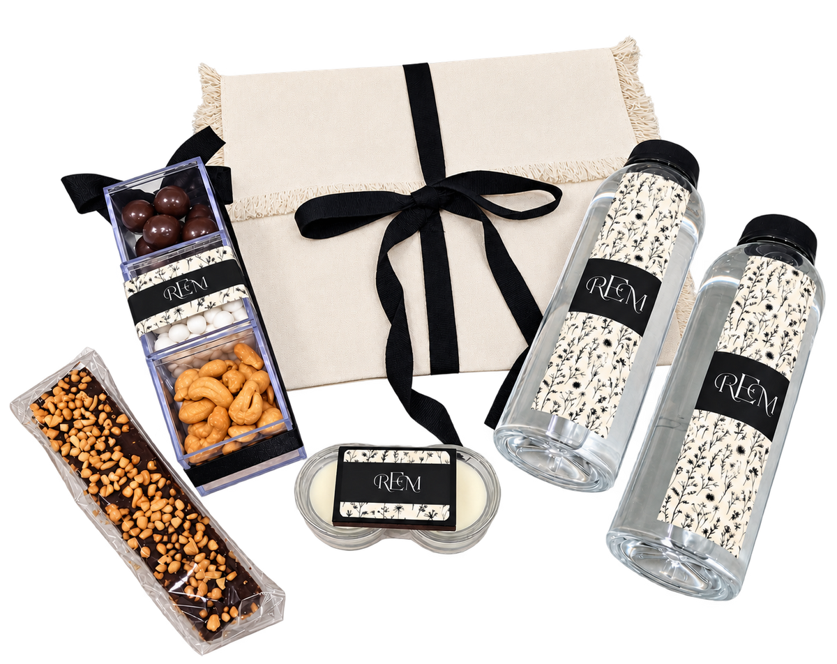 Envelope Pouch with Frayed Edge Black Welcome Package