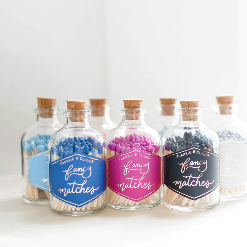 Apothecary Match Jars, In Many Cool Colors