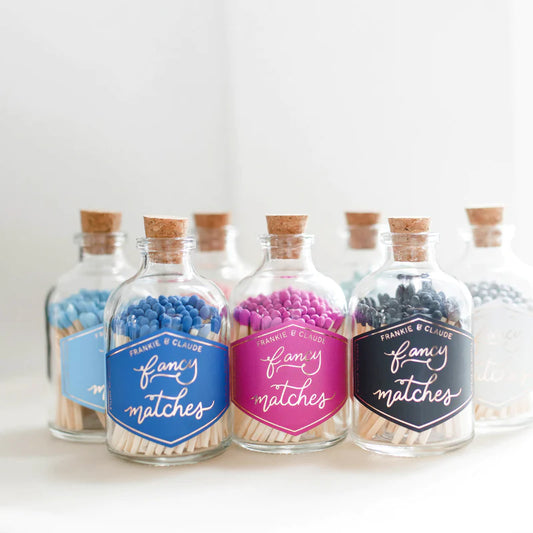 Apothecary Match Jars, In Many Cool Colors