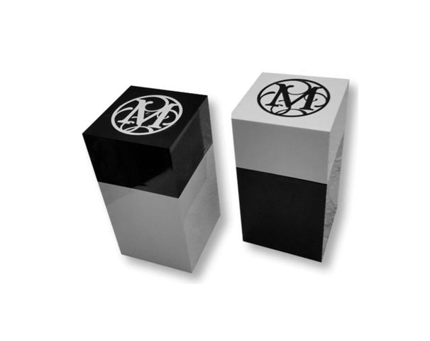 Monogrammed 4" x 7.25" Acrylic Box, Black or White