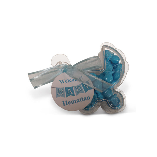 Personalized Acrylic Baby Carriage, ribbon included