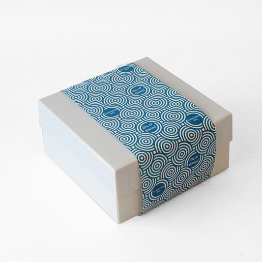 White 6x6x3 Box with Personalized Wrap, More Colors Available