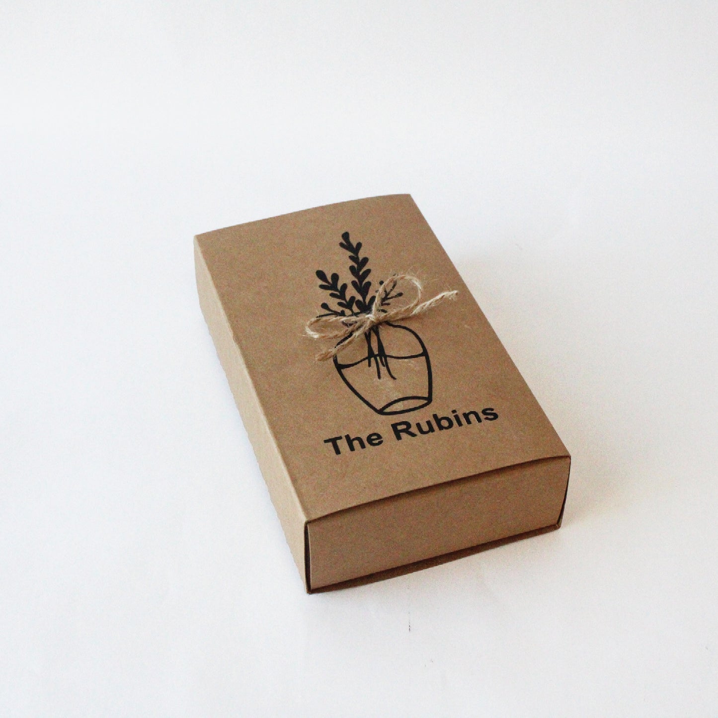 Flower Vase Kraft Drawer Style Box, Includes free personalization. More Design Colors Available.