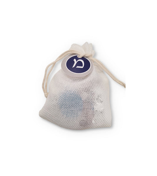 White Burlap Aufruf Peckel Bag with Personalized Tag 3"x5"