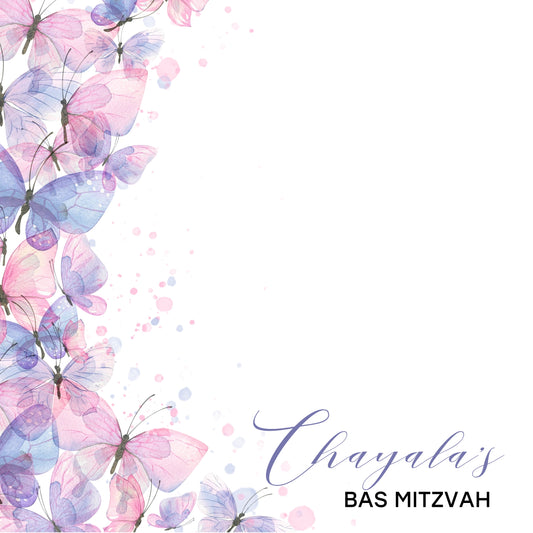 Purple Butterfly Themed Personalized Placemat 12x12.