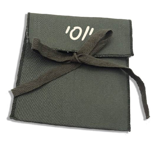 Cotton Twill Personalized Upsherin Pouch with tie, in Khaki Green
