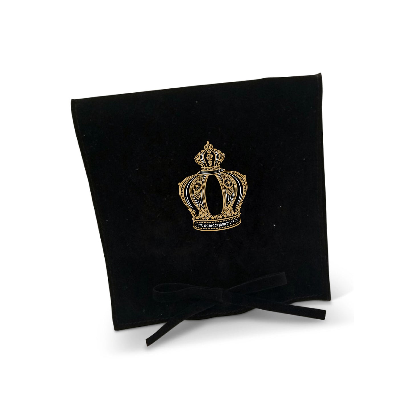 Crown Design Suede Hachnosas Sefer Torah Peckel
