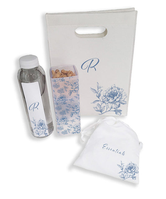 White Felt French Toile Welcome Package