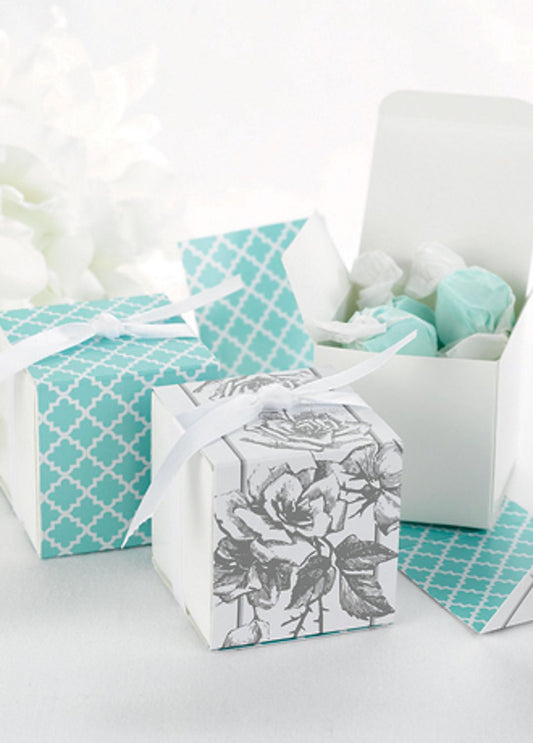 Floral Geometric Reversible Wrap Favor Box 2x2
