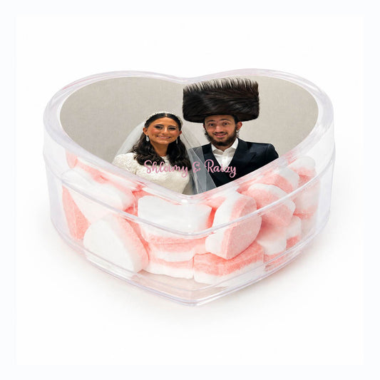 Acrylic Heart Favor Box with Photo (contents not included)