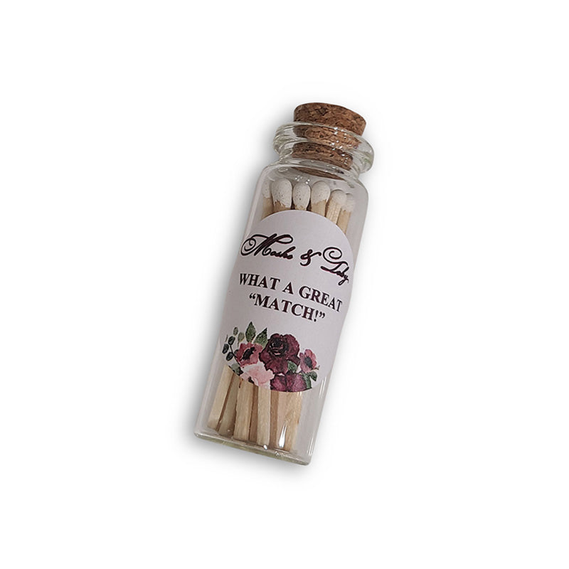 Personalized Mini Match Glass Bottle (More designs available upon request)