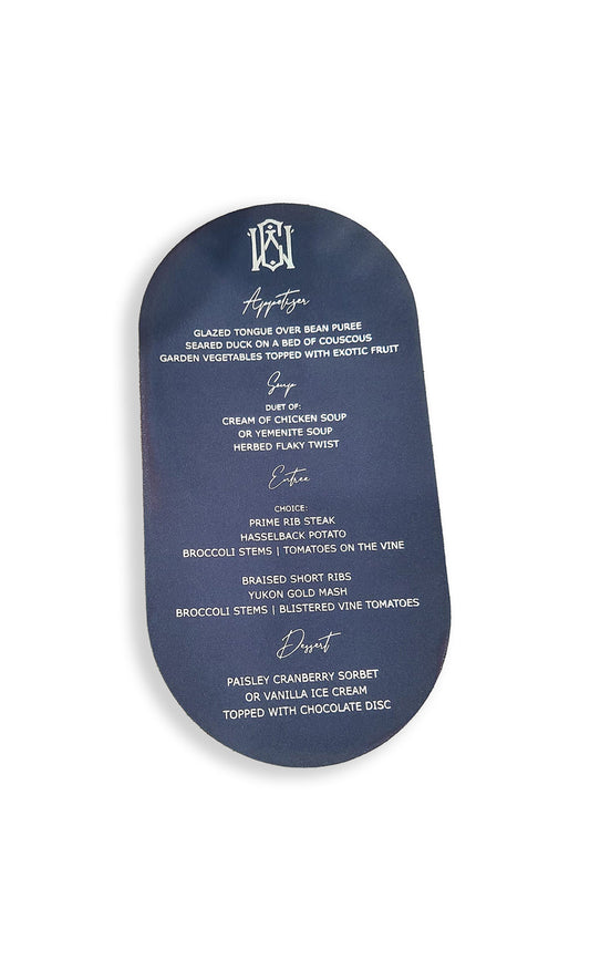 Pill Shaped Menu Card