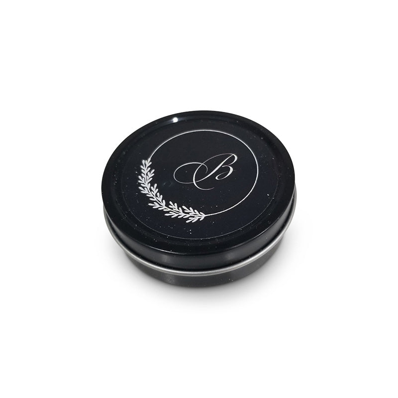 White Round Mint Tin with green floral design (Contents not included)