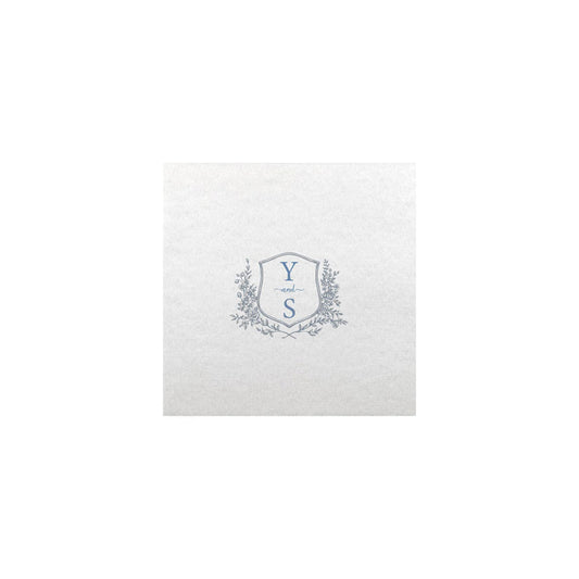 Crest Design Linen Type Cocktail Napkin
