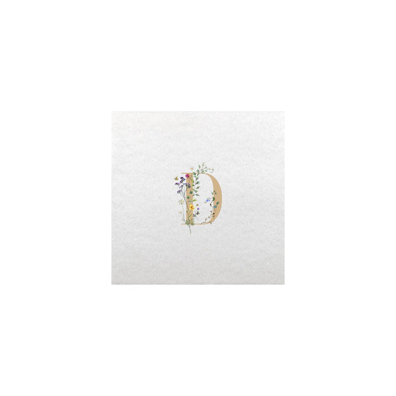 Floral Monogram Design Linen Type Cocktail Napkin