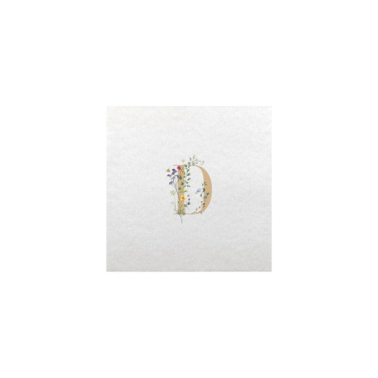 Floral Monogram Design Linen Type Cocktail Napkin
