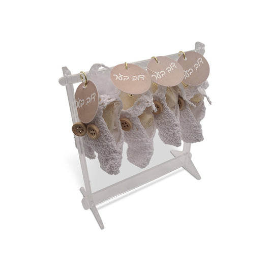 Mini Crochet Knit Baby Outfit with hanger & personalized tag, White or Blue (Rack Sold Separately, click link in description below)