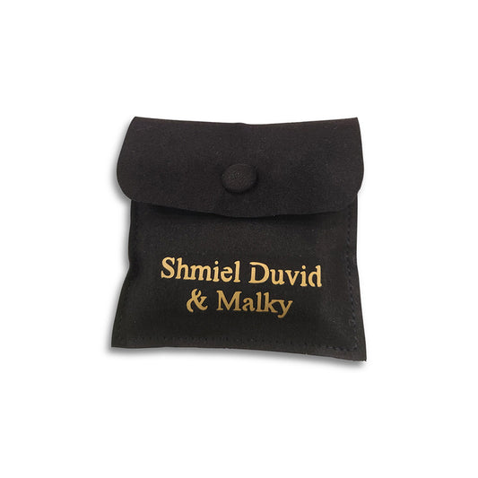 Elegant Personalized Black Suede Pouch, Available in White Black & Cream