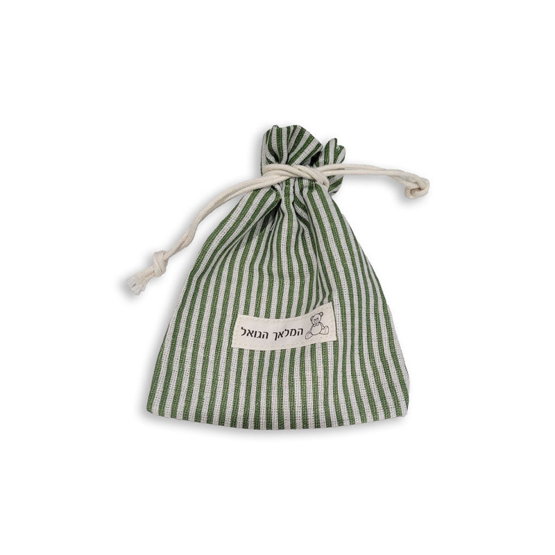Green Striped Cotton Canvas Drawstring Vachnacht Bag