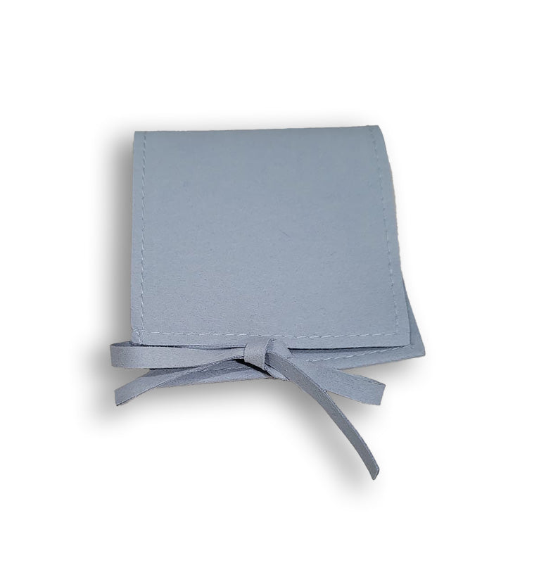 White Mini Pidyon Haben Personalized Suede Pouch (Also available in tan or black)