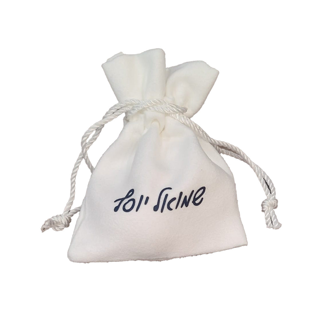 White Personalized Velvet Bag 3 x 4"