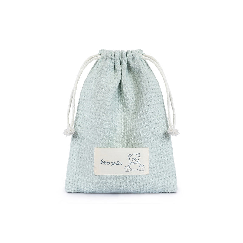 Light Blue Teddy Bear Design Waffle Weave Vachnacht Bag