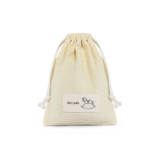 Pale Yellow Waffle Weave Vachnacht Bag Rocking Horse Design