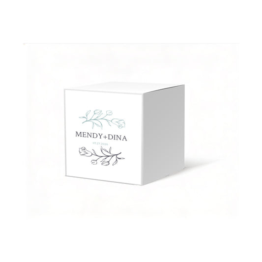 Double Flower Design Favor Box, 2 x 2 inches, Optional matching ribbon.