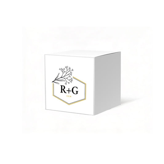 Octagon Monogram Favor Box, 2 x 2 inches, Colors Available. Optional matching ribbon.