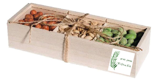 Wooden 3 Section Candy Gift Box with Clear Sliding Lid. Includes Personalized Tag. Twine sold separately.