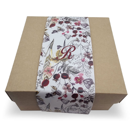 Kraft 6x6x3 Box with Personalized Wrap, More Colors Available