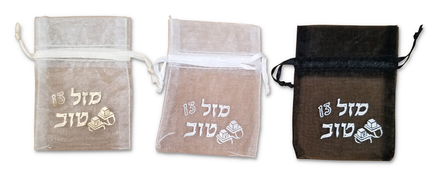 Bar Mitzvah Organza Favor Bag 3 x 4