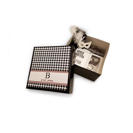 Black 6x6x3 Gift Box Label. Some assembly required.