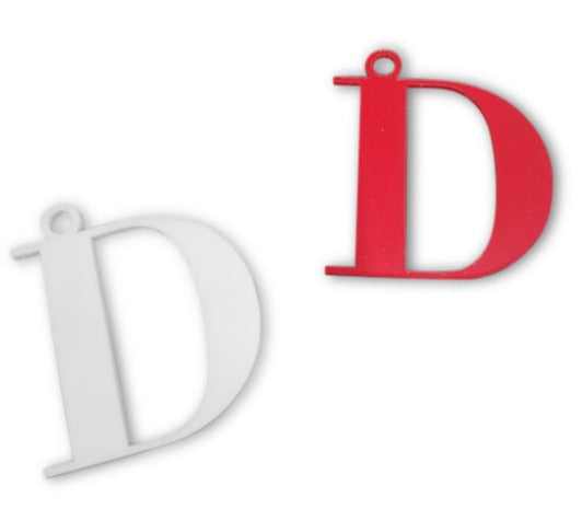 Acrylic Initial Charms, Colors Available