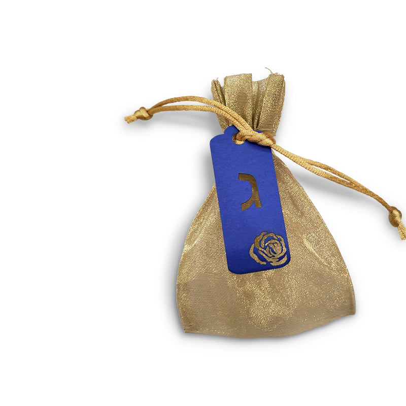 Gold metallic bag 3 1/4 x 5 with optional lasercut tag (Many designs to choose from)