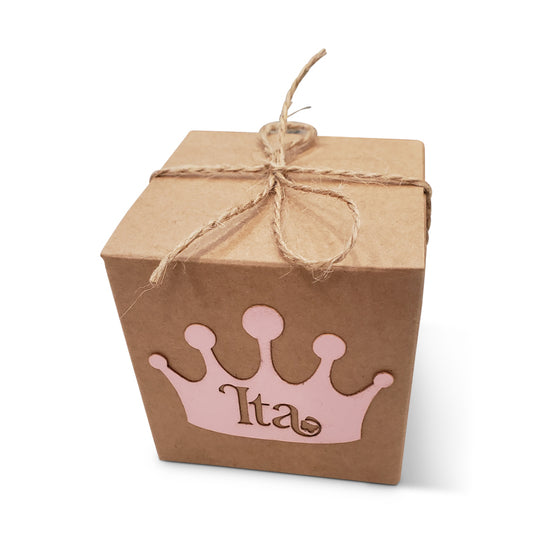 Little Princess Crown favor box 2x2 with optional cord