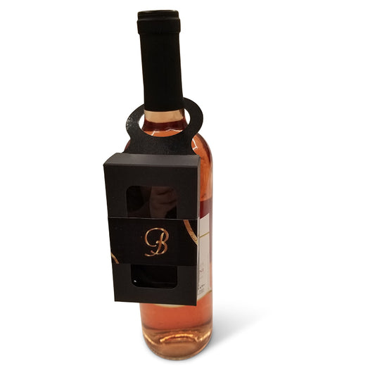 Luxury Gold Circles on Black Wine Bottle Hanger