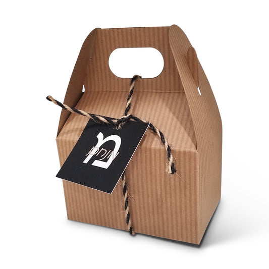 Kraft Gable Upsherin Box with Personalized Tag and Twine