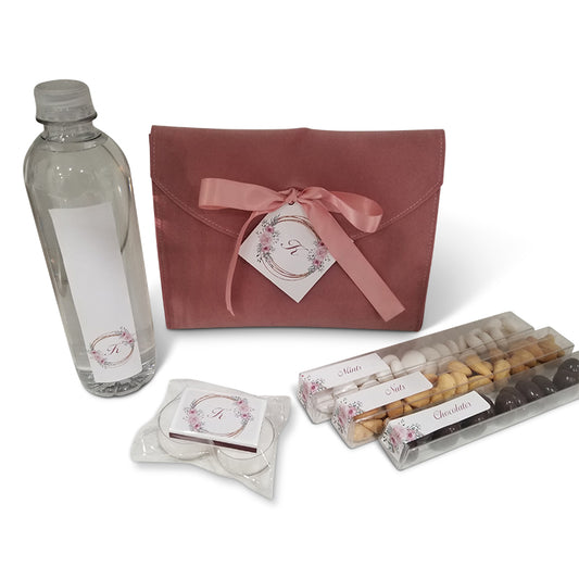 Pink Suede Monogrammed Welcome Bag