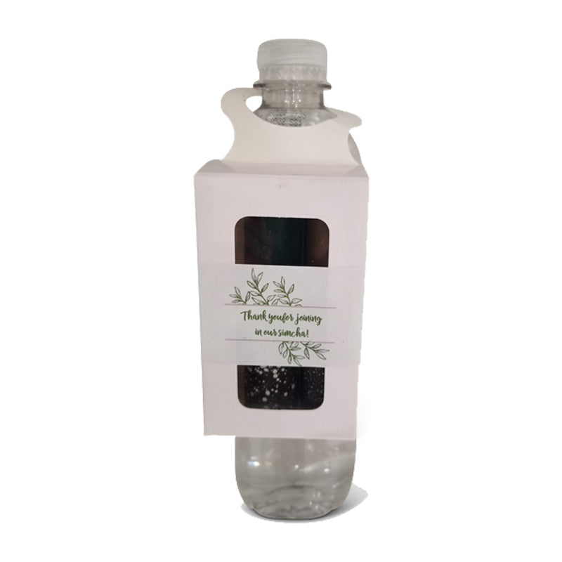 White Leaf Design Bottle Hanger To Go Package (Chocolates Optional)
