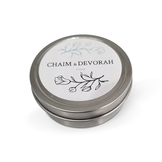 Silver Round Mint Tin with floral design (Contents not included)